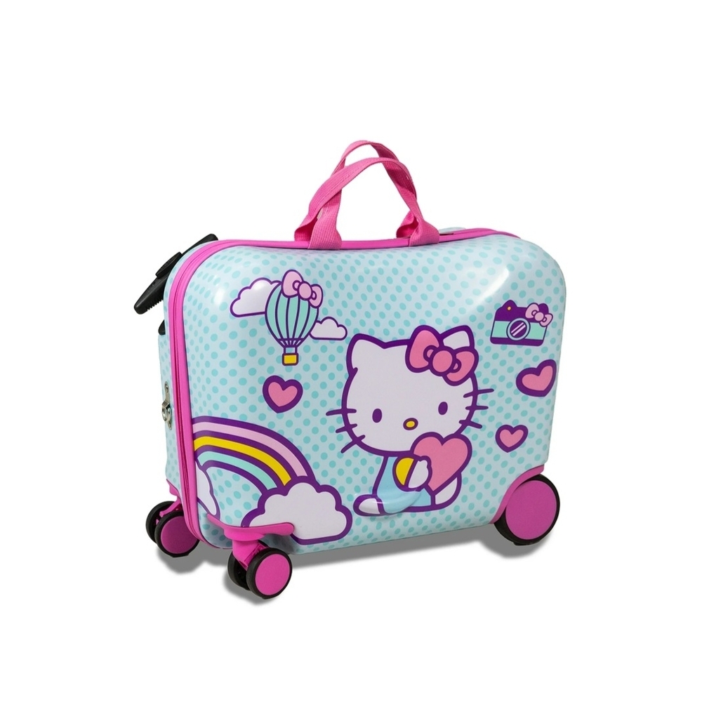 Hello Kitty Light Blue & Pink Ride-On Luggage with Rainbow Graphic - Picture 2 of 6